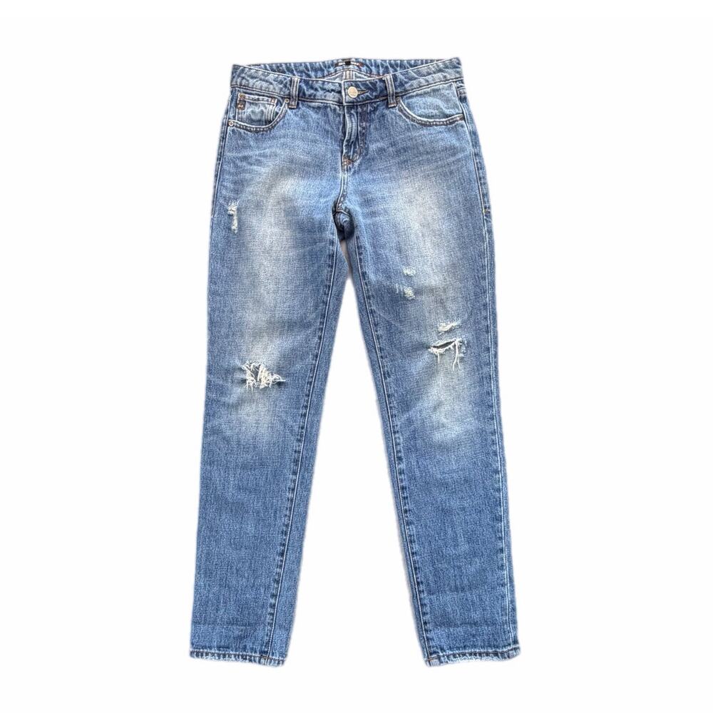 Dear John Medium Wash Distressed Mid Rise Everyday Basic Casual Classic Jeans